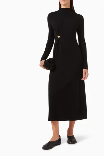 فستان لوتشيرو بدرابيه صوف وكشمير