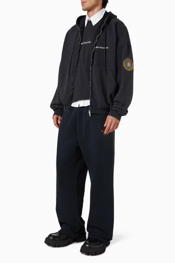 Uniform Patch Large-fit Hoodie in Fleece