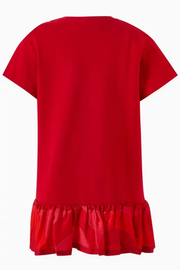 Ruffle Logo Dress in Jersey
