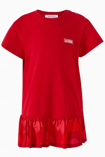 Ruffle Logo Dress in Jersey
