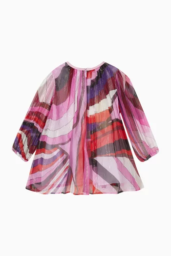 فستان بنقشة تجريدية