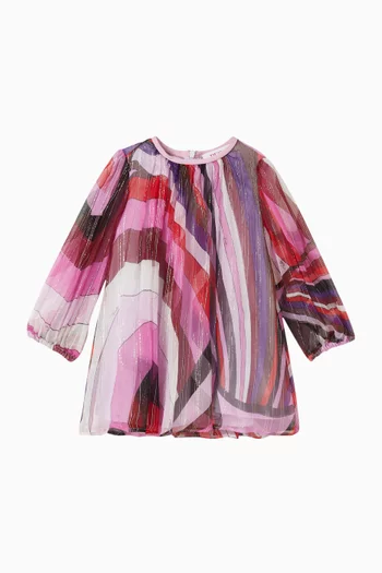 فستان بنقشة تجريدية