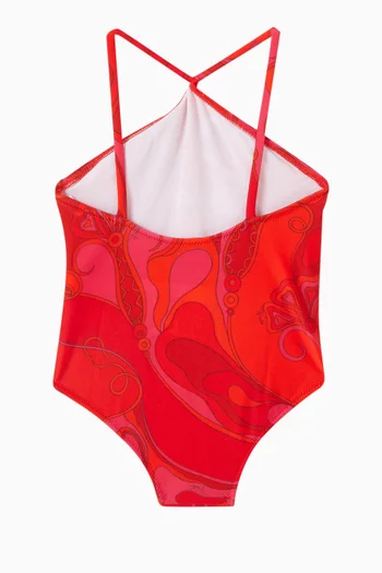 لباس سباحة قطعة واحدة بنقشة