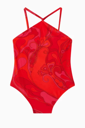 لباس سباحة قطعة واحدة بنقشة