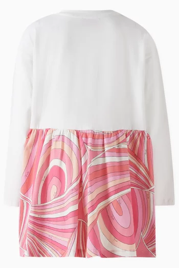 Printed T-shirt Dress in Stretch Jersey