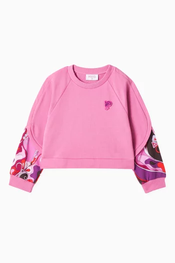 Abstract Sweatshirt in Cotton Jersey