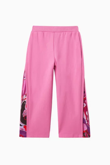 Abstract-trim Sweatpants in Cotton Jersey