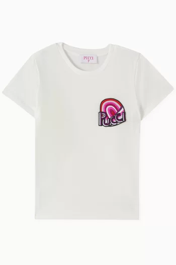 Graphic Logo Patch T-shirt in Cotton-jersey