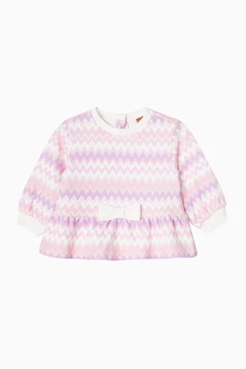 Peplum Printed Sweatshirt