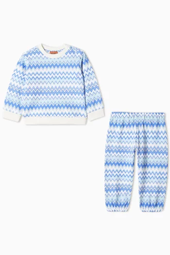 Chevron Printed Tracksuit Set
