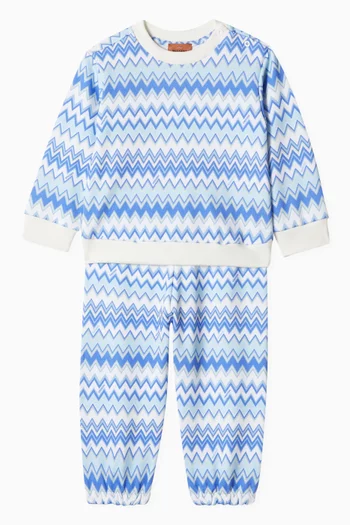 Chevron Printed Tracksuit Set