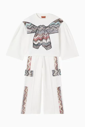 بنطال كارغو بنقشة خطوط شيفرون