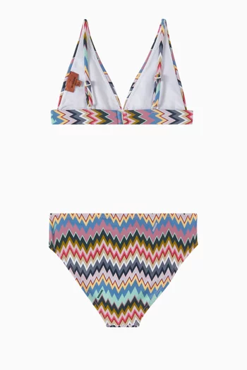 All-over Chevron-print Two-piece Bikini Set