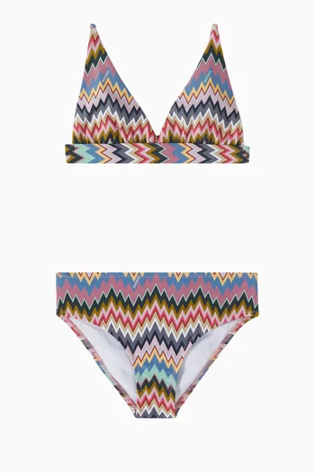 All-over Chevron-print Two-piece Bikini Set