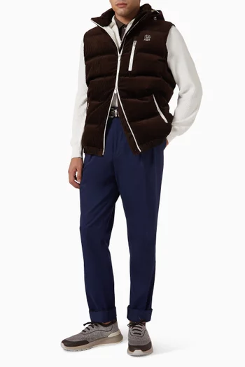 فيست ببطانة زغب قماش قطني مخملي مضلع