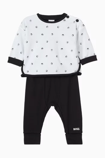 طقم سويت شيرت وبنطال رياضي بوجهين 