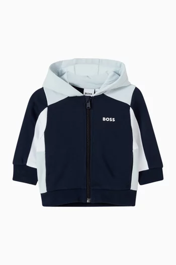Logo Zip Hoodie in Cotton-blend