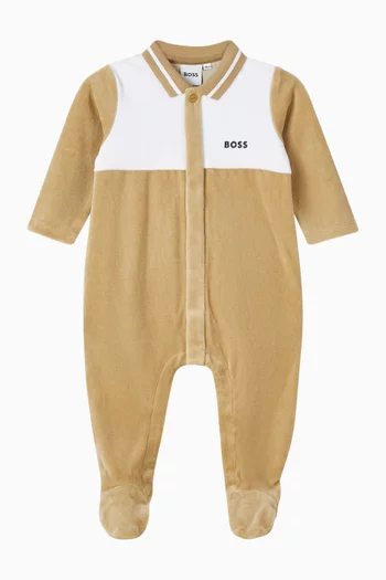 Logo Pyjama in Cotton-velvet