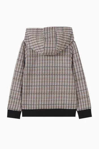 Check Logo Hoodie in Cotton Fleece