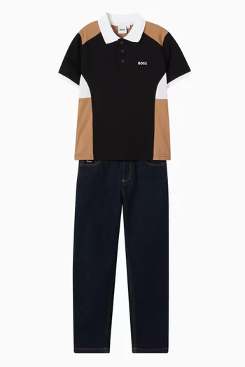 Logo Polo Shirt in Cotton Pique