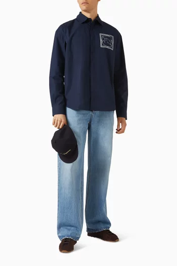 بنطال جينز لو دو نيم بقصة مستقيمة دينم