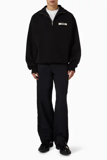 سويت شيرت لو كاميونور برقعة مضلعة قطن