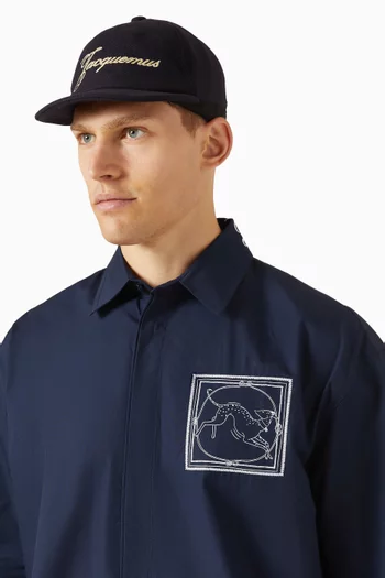 كاب بيسبول مطرز بشعار الماركة صوف