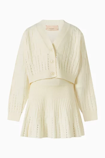 كارديغان مرصع بأحجار الراين نسيج فيسكوز