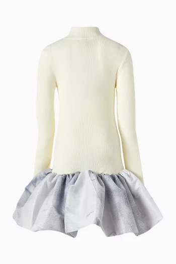 فستان بحافة منفوخة منسوج