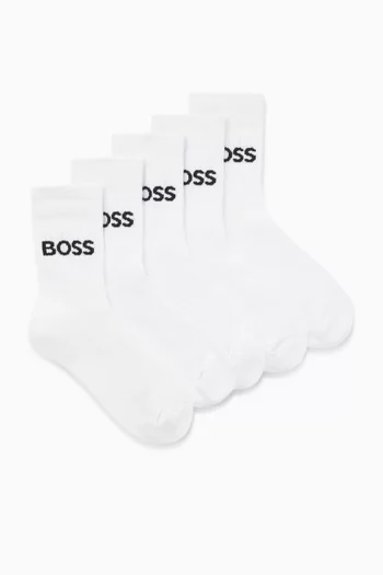 Logo Socks in Cotton-blend, Set of 5