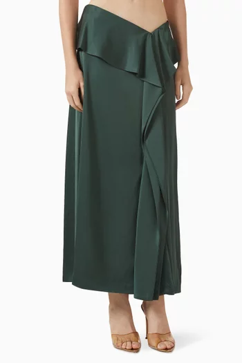 Maria Midi Skirt in Satin