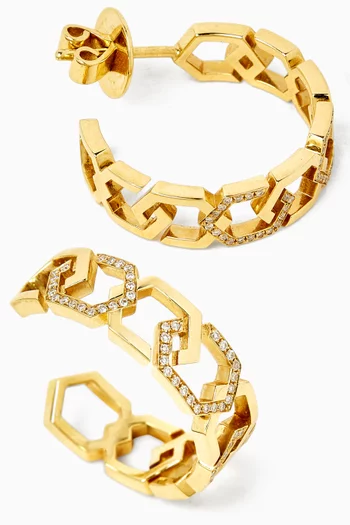 Infinity Small Diamond Hoops in 18kt Yellow Gold