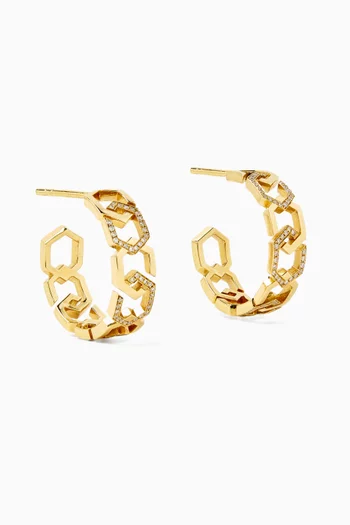Infinity Small Diamond Hoops in 18kt Yellow Gold