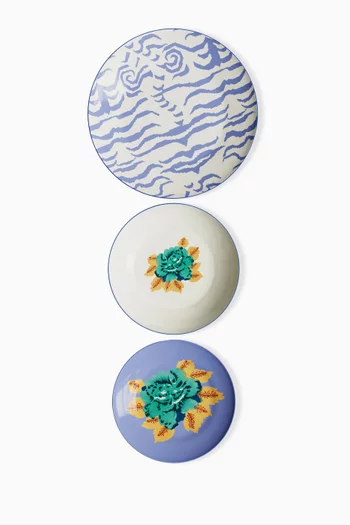 Indian Tiger Plates in Porcelain, Set of 3
