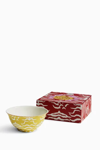Indian Tiger Bowl in Porcelain