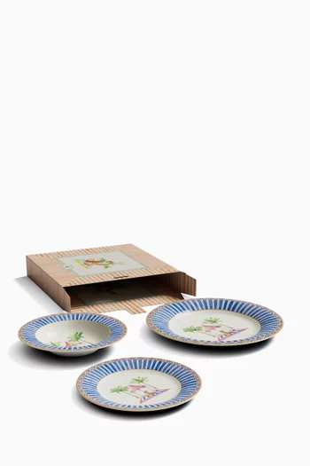 Sariska Plates in Porcelain, Set of 3