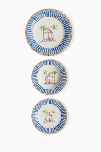Sariska Plates in Porcelain, Set of 3