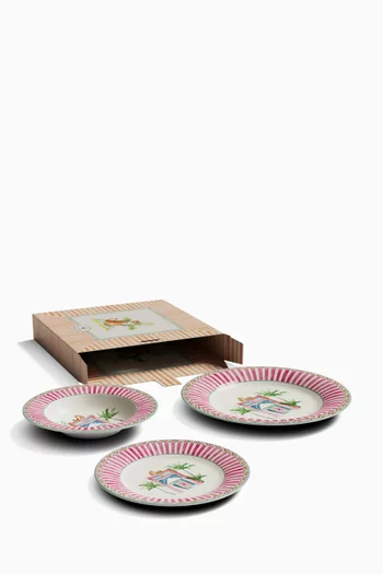 Sariska Plates in Porcelain, Set of 3