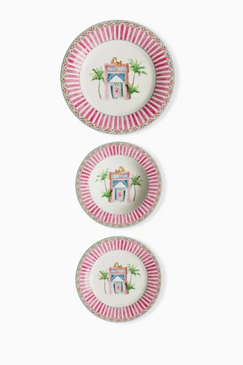 Sariska Plates in Porcelain, Set of 3