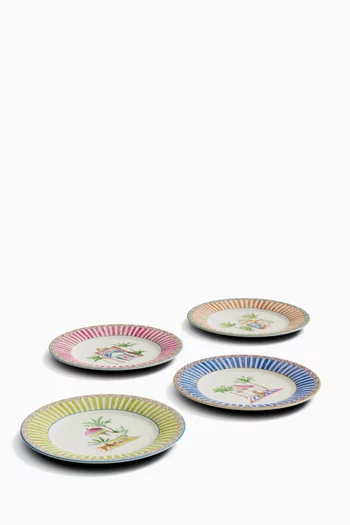 Sariska Dessert Plates in Porcelain, Set of 4