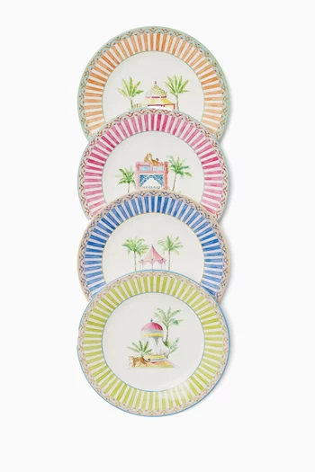Sariska Dessert Plates in Porcelain, Set of 4