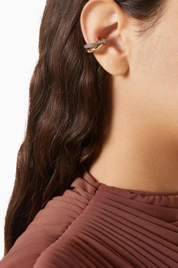 Axis Pavé Single Ear Cuff in 12kt Gold-plated Brass