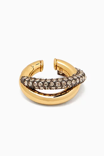 Axis Pavé Single Ear Cuff in 12kt Gold-plated Brass