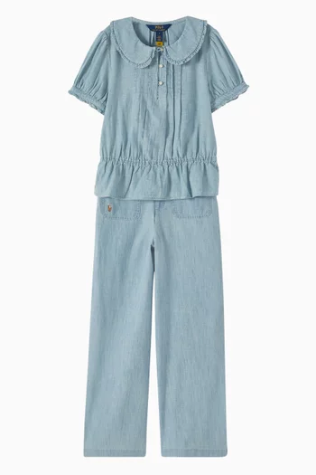 Logo Wide-leg Jeans in Denim