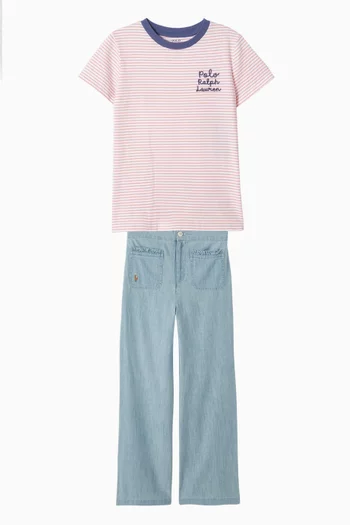 Stripe Logo T-shirt in Cotton-jersey