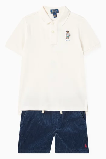 Logo Shorts in Velvet