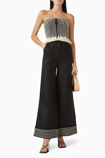 Escuchas Embroidered Top in Linen