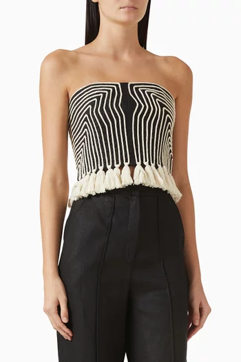 Escuchas Embroidered Top in Linen