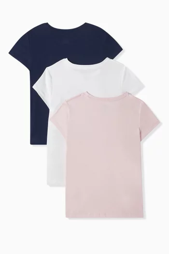 Logo T-shirt in Cotton, Set of 3