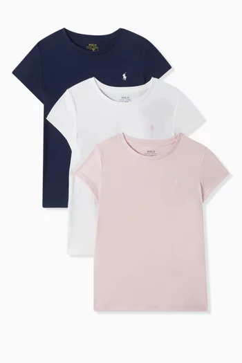 Logo T-shirt in Cotton, Set of 3